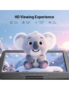 Reproductor DVD portátil POFOTO 10.5" HD con batería 6h 2