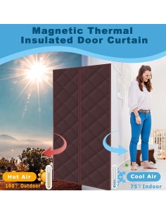 Cortina de Puerta Aislante Figermoon 81x203 cm Marrón 2