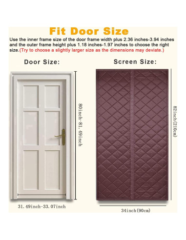 Cortina de Puerta Aislante Figermoon 81x203 cm Marrón