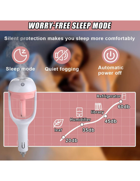 Humidificador de coche DUSCOKE mini portátil 16.54 cm rosa
