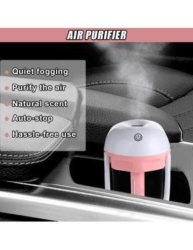 Humidificador de coche DUSCOKE mini portátil 16.54 cm rosa