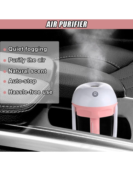 Humidificador de coche DUSCOKE mini portátil 16.54 cm rosa