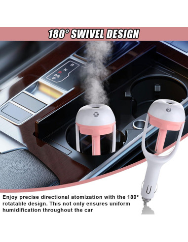 Humidificador de coche DUSCOKE mini portátil 16.54 cm rosa