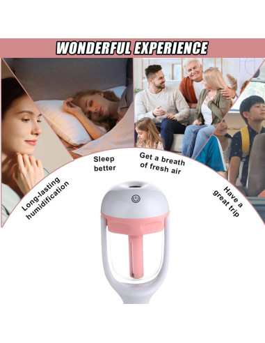 Humidificador de coche DUSCOKE mini portátil 16.54 cm rosa