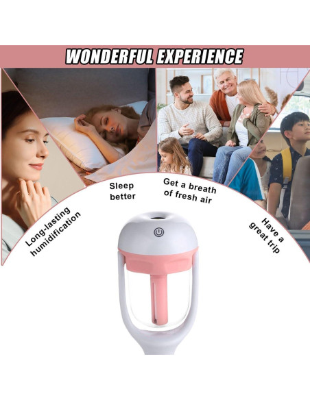 Humidificador de coche DUSCOKE mini portátil 16.54 cm rosa