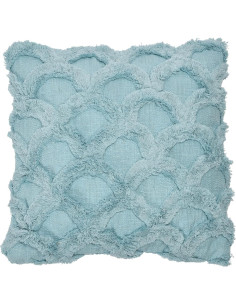 Almohada Decorativa Cuadrada Creative Co-Op Algodón Chenilla Azul Claro 45x45 cm 2