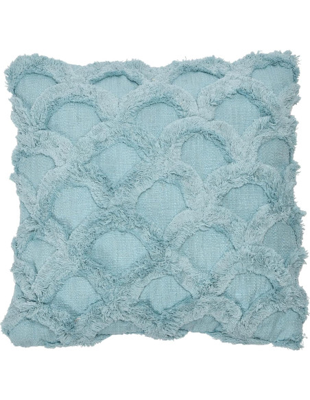 Almohada Decorativa Cuadrada Creative Co-Op Algodón Chenilla Azul Claro 45x45 cm