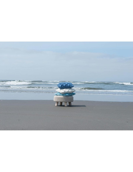 Almohada Decorativa Cuadrada Creative Co-Op Algodón Chenilla Azul Claro 45x45 cm