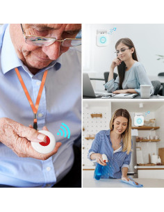 Botón de Llamada Inalámbrico CallToU para Cuidador 500 pies 2