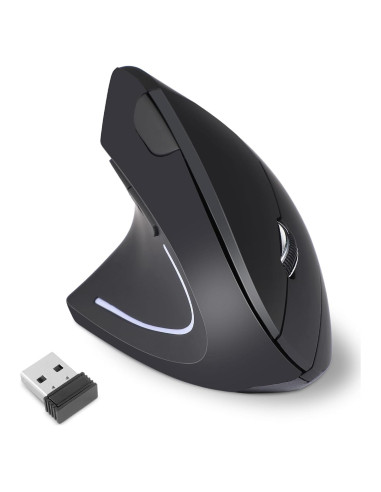 Ratón Ergonómico Inalámbrico para Zurdos KUNSI Vertical 2.4G