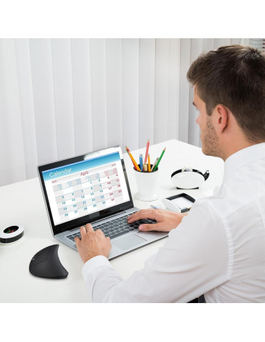 Ratón Ergonómico Inalámbrico para Zurdos KUNSI Vertical 2.4G