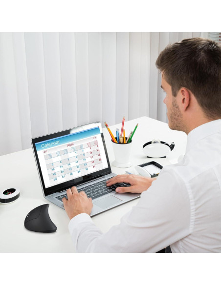 Ratón Ergonómico Inalámbrico para Zurdos KUNSI Vertical 2.4G