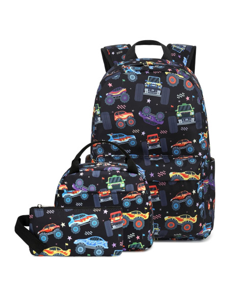 Mochila Escolar CAMTOP Monster Truck con Bolsa de Almuerzo Mochila Escolar CAMTOP Monster Truck con Bolsa de Almuerzo