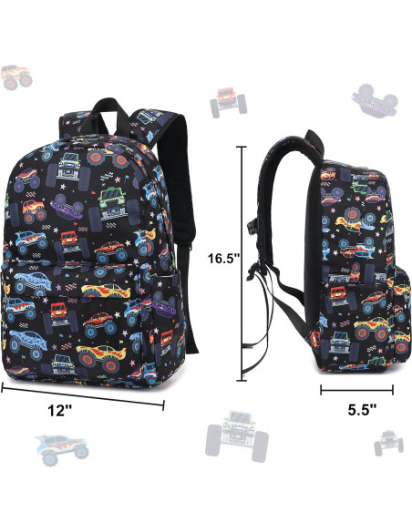 Mochila Escolar CAMTOP Monster Truck con Bolsa de Almuerzo Mochila Escolar CAMTOP Monster Truck con Bolsa de Almuerzo