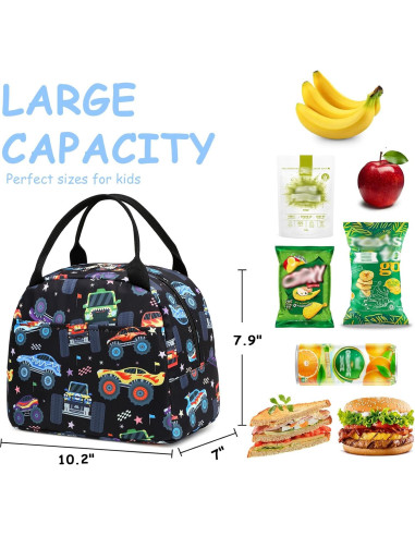 Mochila Escolar CAMTOP Monster Truck con Bolsa de Almuerzo