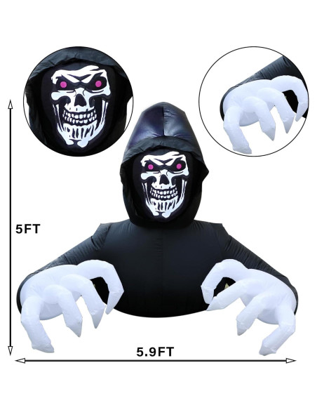 Decoración Inflable Halloween Segador 1.83m DR.DUDU con LED