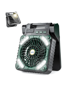 Ventilador de Camping Lynker Solar 4 Velocidades 30dB Verde