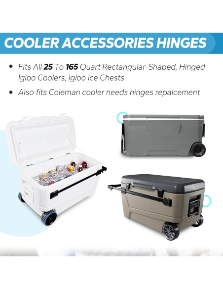 Bisagras de Acero Inoxidable Ophjerg para Enfriadores Igloo - Juego de 3