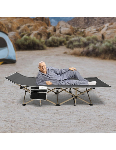Cama de Camping Plegable Temsiny Gris 190x71cm 280kg