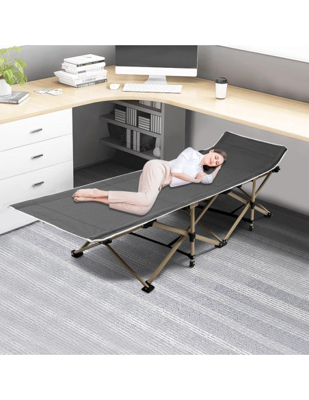 Cama de Camping Plegable Temsiny Gris 190x71cm 280kg
