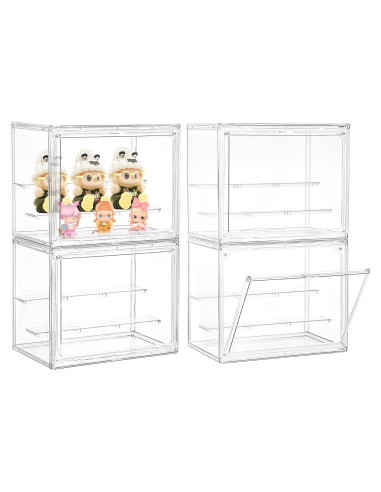 Caja de Exhibición Acrílica LXLXXL 4 Niveles Ajustable Transparente