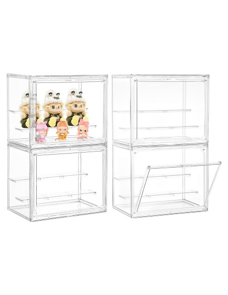 Caja de Exhibición Acrílica LXLXXL 4 Niveles Ajustable Transparente