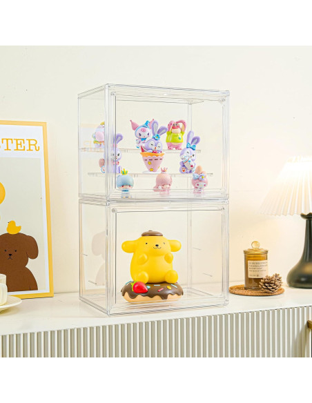 Caja de Exhibición Acrílica LXLXXL 4 Niveles Ajustable Transparente