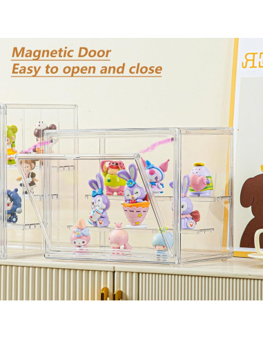 Caja de Exhibición Acrílica LXLXXL 4 Niveles Ajustable Transparente