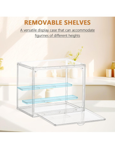 Caja de Exhibición Acrílica LXLXXL 4 Niveles Ajustable Transparente