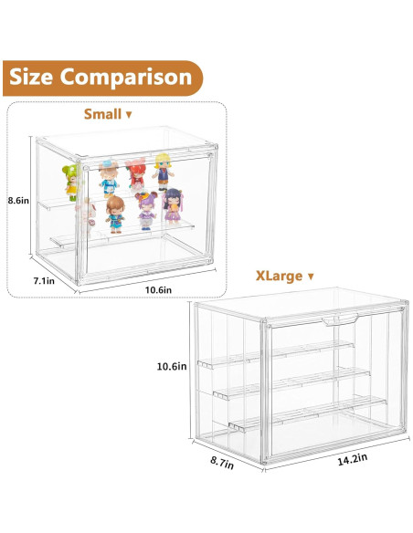 Caja de Exhibición Acrílica LXLXXL 4 Niveles Ajustable Transparente