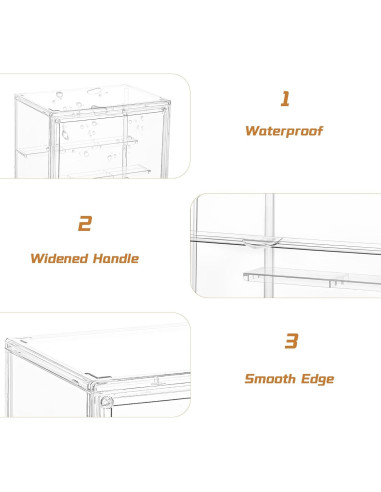 Caja de Exhibición Acrílica LXLXXL 4 Niveles Ajustable Transparente