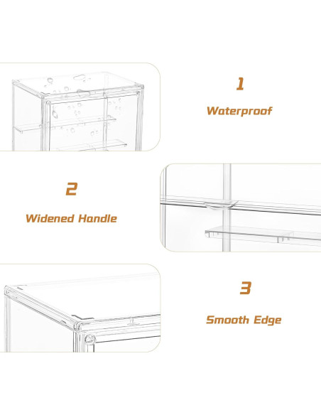 Caja de Exhibición Acrílica LXLXXL 4 Niveles Ajustable Transparente