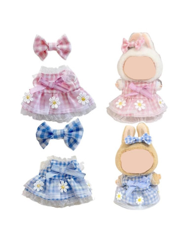 Ropa para muñeca Labubu 15-17 cm - 2 Faldas y Lazos