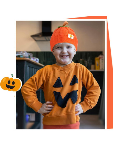 Gorro de Punto Calabaza Invierno Bebé Niños 0-4 Años