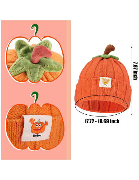 Gorro de Punto Calabaza Invierno Bebé Niños 0-4 Años Gorro de Punto Calabaza Invierno Bebé Niños 0-4 Años