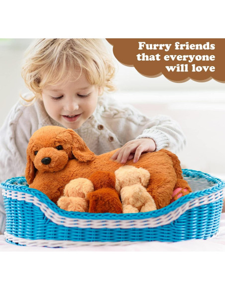 Conjunto de Peluches Golden Retriever HyDren 5 Piezas 40 cm