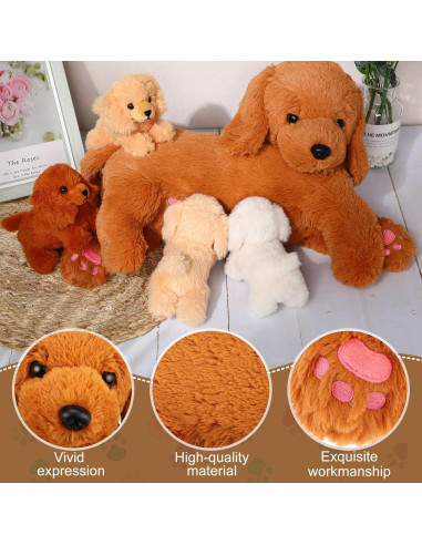 Conjunto de Peluches Golden Retriever HyDren 5 Piezas 40 cm