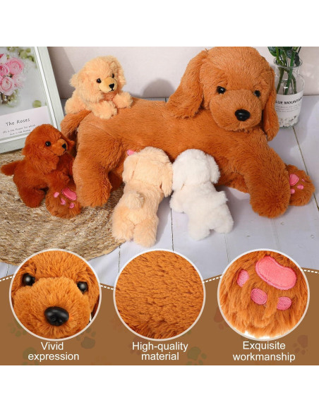 Conjunto de Peluches Golden Retriever HyDren 5 Piezas 40 cm