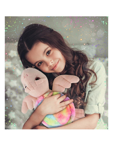 DolliBu Tortuga Marina Rosa Arcoíris 28 cm - Peluche Suave