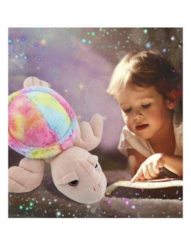 DolliBu Tortuga Marina Rosa Arcoíris 28 cm - Peluche Suave