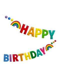 Banner Colorido de Feliz Cumpleaños Arcoíris Pinkblume 1.5m