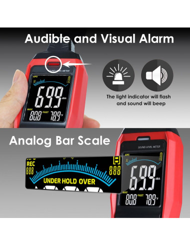 Medidor de Decibelios Digital Gain Express SLM-390 30-130dB