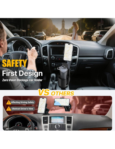 Soporte para teléfono de coche AKREDERY 2 en 1 ajustable negro