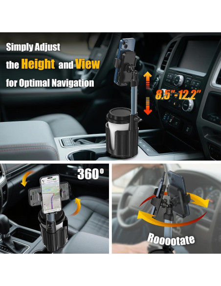 Soporte para teléfono de coche AKREDERY 2 en 1 ajustable negro