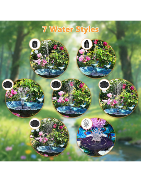 Bomba de Fuente Solar AISITIN 2.8W con Batería 1000mAh