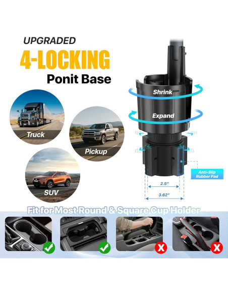 Soporte para teléfono de coche AKREDERY 2 en 1 ajustable negro