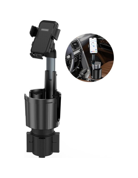 Soporte para teléfono de coche AKREDERY 2 en 1 ajustable negro