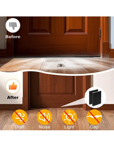 24 Selladores de Esquinas para Puertas AUGHOA - Negro