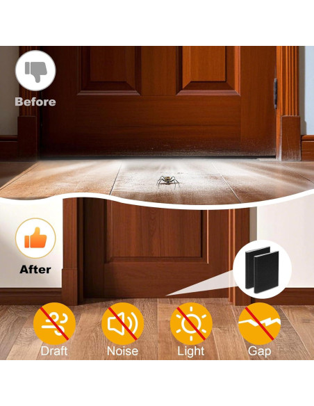 24 Selladores de Esquinas para Puertas AUGHOA - Negro