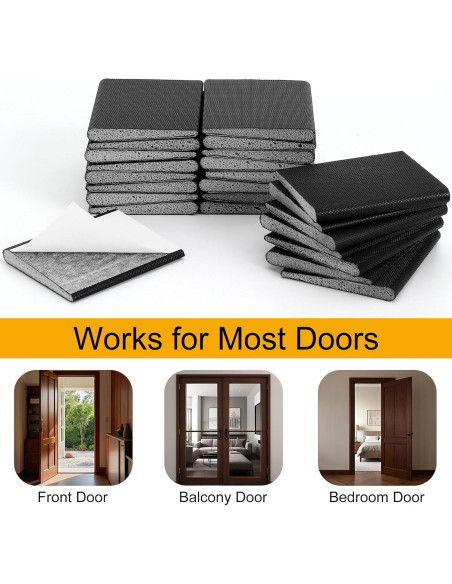 24 Selladores de Esquinas para Puertas AUGHOA - Negro